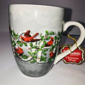 Noel Cardinal Divinity Christmas Mug w/Tag Holiday Birds